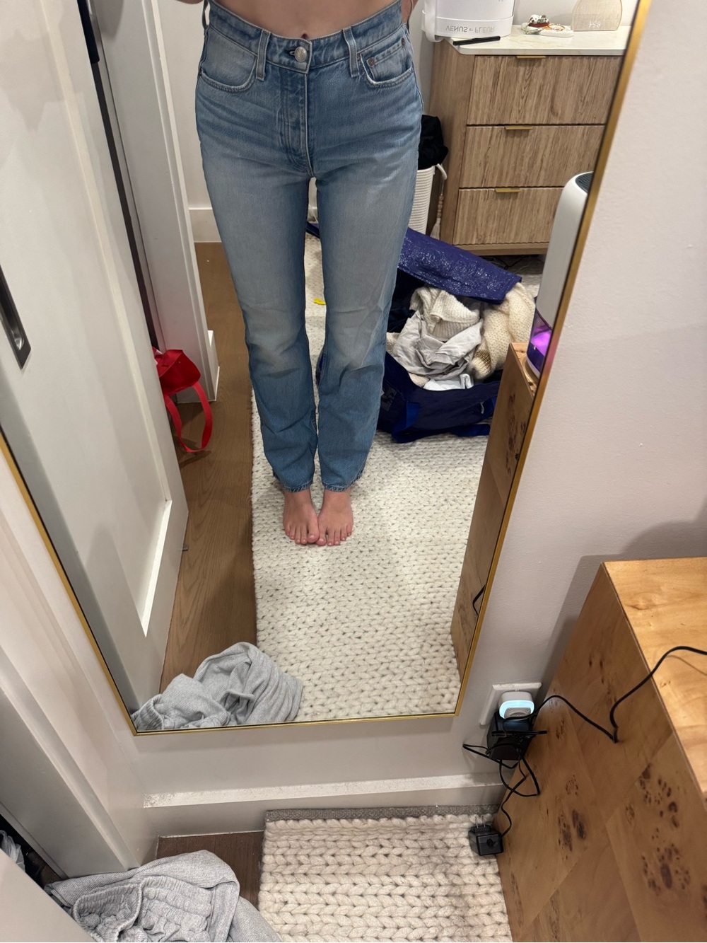 rag & bone Light Blue Straight Leg Jeans